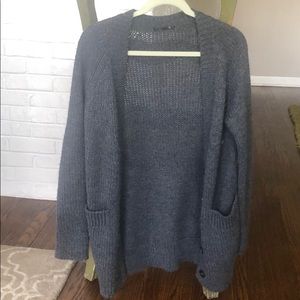 Charcoal grey chunky knit cardigan